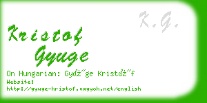 kristof gyuge business card